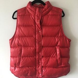 J Crew Puffer best in burnt red